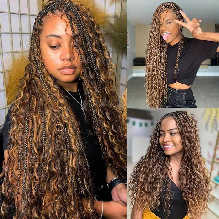 Deep Wave #4/27 Highlight Colored Hair Bulk Human Hair For Braiding No Weft