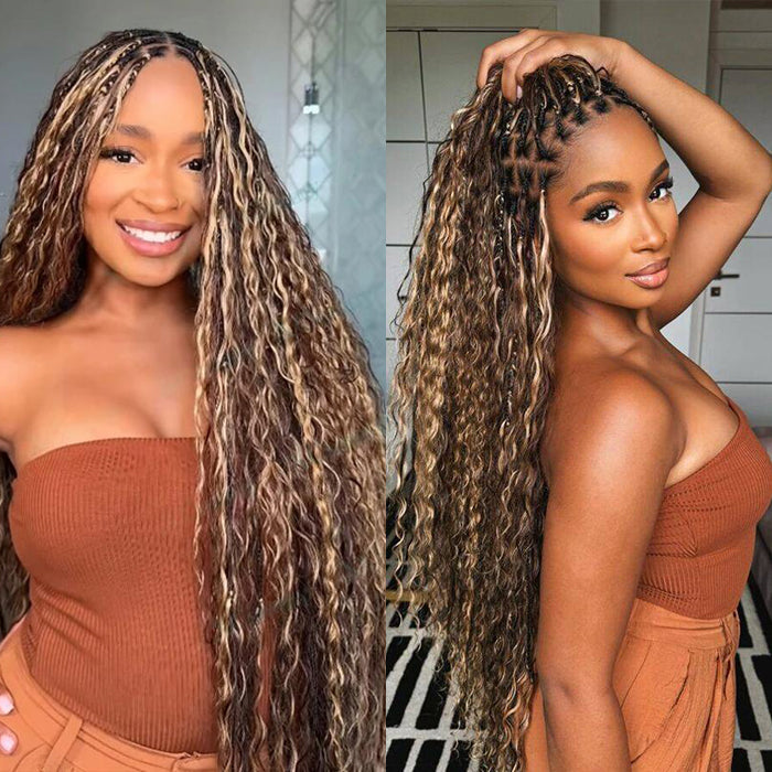 Deep Wave #4/27 Highlight Colored Hair Bulk Human Hair For Braiding No Weft