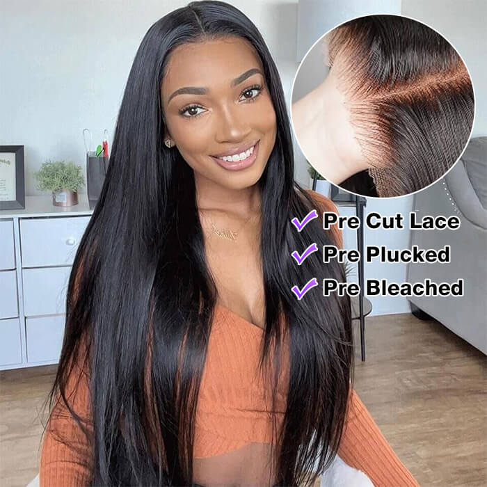 220% Density 13x4 HD Lace Ear-to-Ear Frontal Straight Wig Invisible Knots Realistic Hairline Large & Small Cap Size