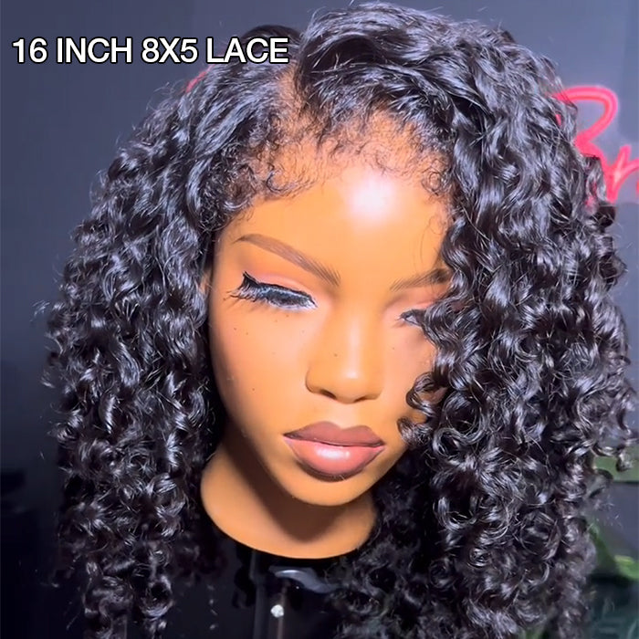 4C Edges Lace Front Bob Wig Glueless Curly Human Hair Wig with Pre Plucked Hairline 220% Density