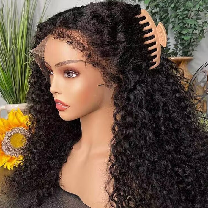 Kinky Edges Hairline Lace Front Wigs Pre Cut 8x5 13x4 HD Lace Human Hair Wigs 180% Density