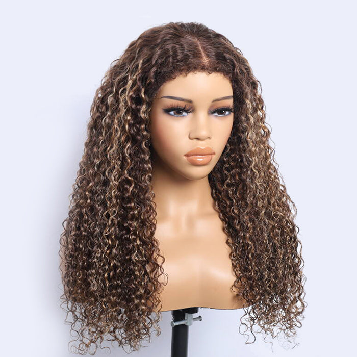 Glueless Pull Go Drawstring Curly Wig with 4C Curly Edge Hairline 13x4 13x6 HD Lace Human Hair Wigs 220%Density