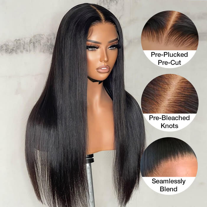 220% Density 13x4 HD Lace Ear-to-Ear Frontal Straight Wig Invisible Knots Realistic Hairline Large & Small Cap Size