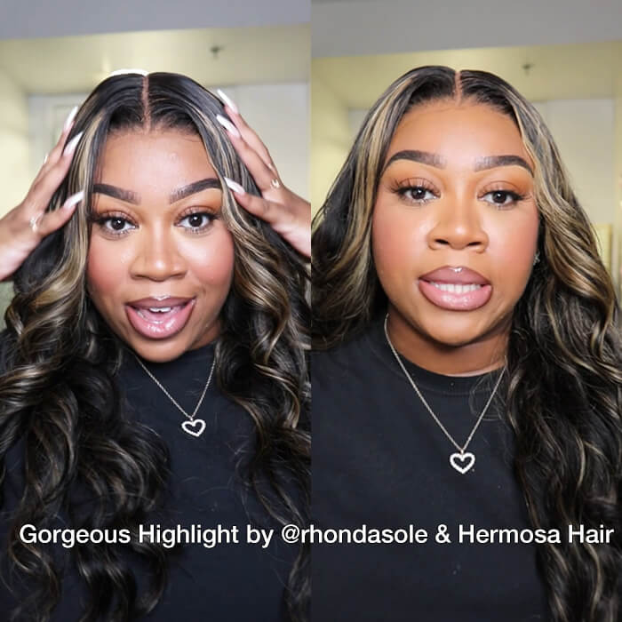 20''=$109 Balayage 1B/27 Highlight Body Wave Glueless Pre-Cut 8x5 HD Lace Closure Human Hair Wigs 180% Density