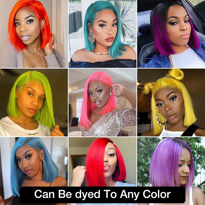 613 Blonde Straight Bob Wigs Human Hair Pre Plucked Glueless HD Lace Wig 220% Density