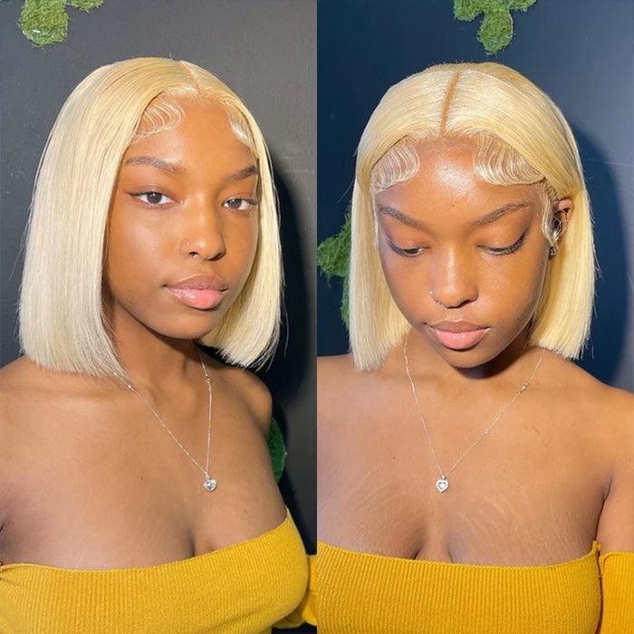 2 Wigs Set | Curly Hair 13x4 HD Lace Frontal Wig & #613 Blonde 5x5 HD Lace Bob Wig
