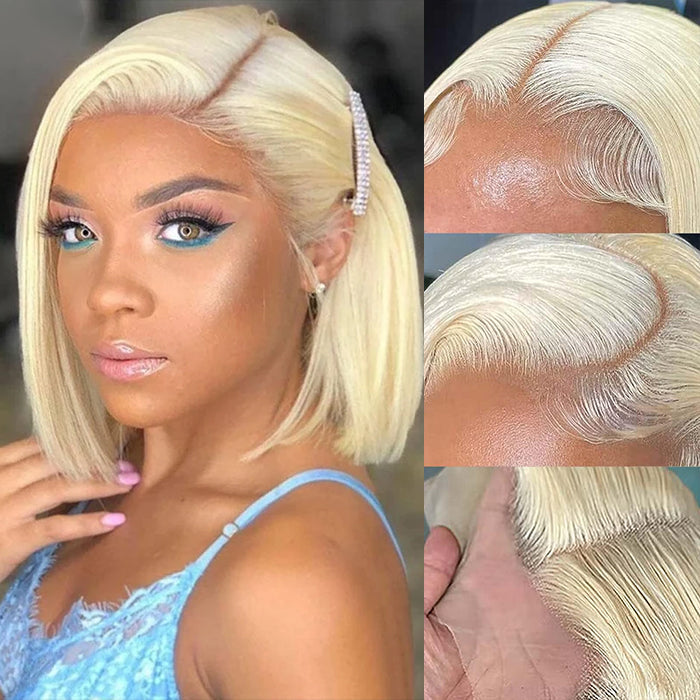 2 Wigs Set | Curly Hair 13x4 HD Lace Frontal Wig & #613 Blonde 5x5 HD Lace Bob Wig