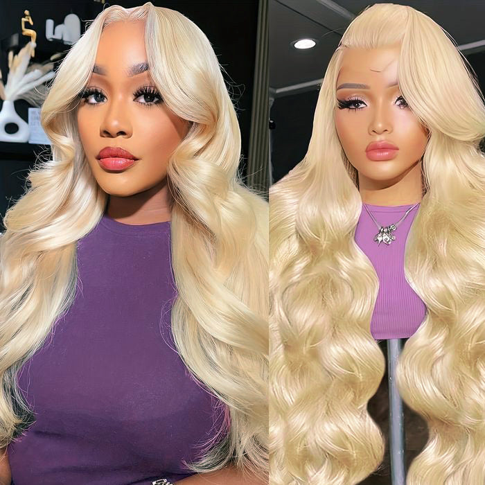 #613 Blonde Body Wave Pull Go Drawstring 13x6 Full Lace Front Glueless Wig