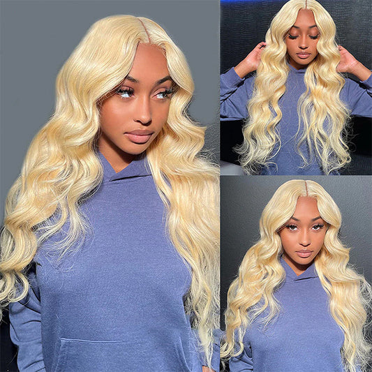 #613 Blonde Wig Glueless 5x5 HD Lace Closure Wig Blonde Human Hair Wigs 220% Density