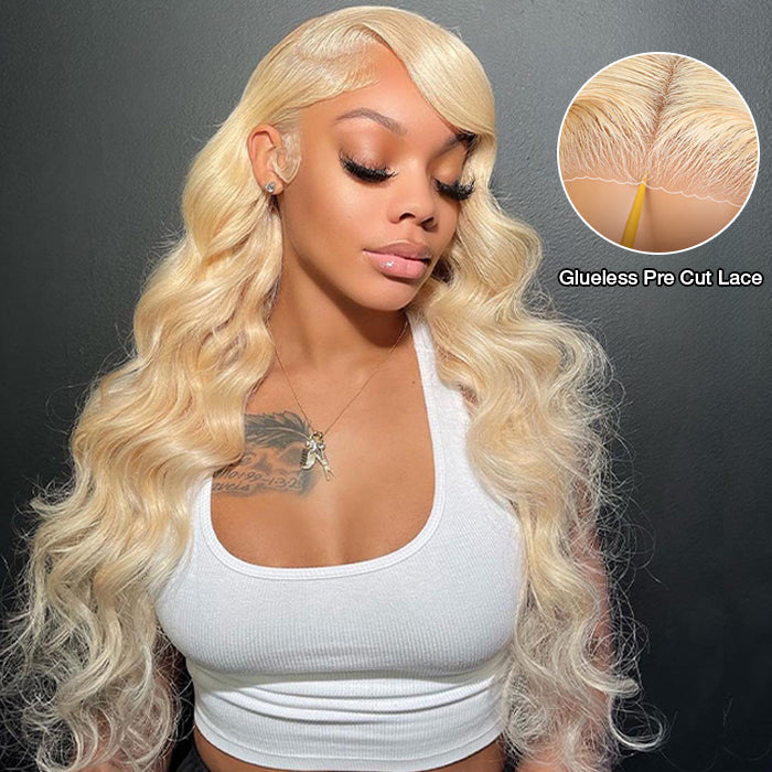 #613 Blonde Body Wave Pull Go Drawstring 13x6 Full Lace Front Glueless Wig