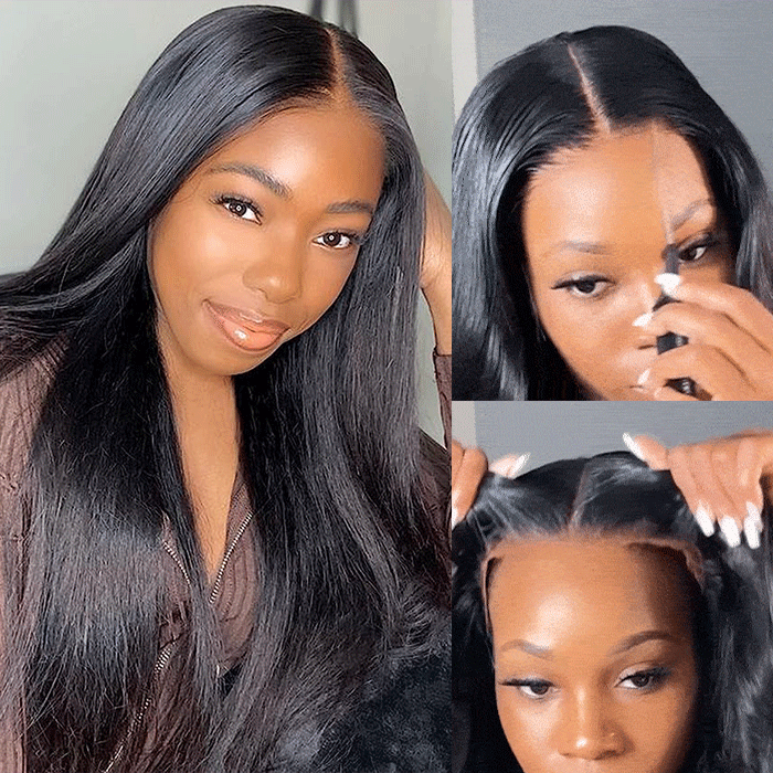 2Wigs = $199 | Silky Straight & Body Wave Wig With Bangs 8x5 HD Lace Put On And Go Quick & Easy Glueless Wig