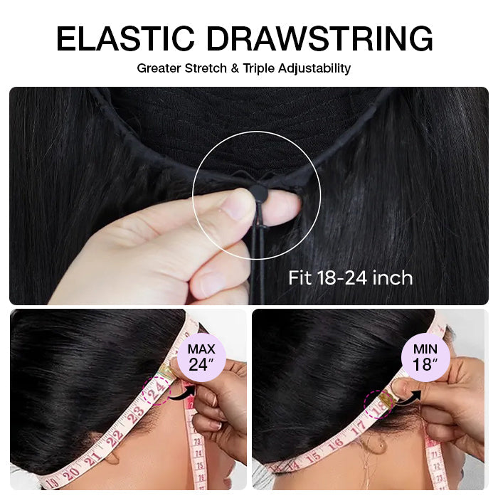 Drawstring Glueless Wig HD Lace Body Wave 13x6 Full Lace Frontal Wigs Friendly To All Heads