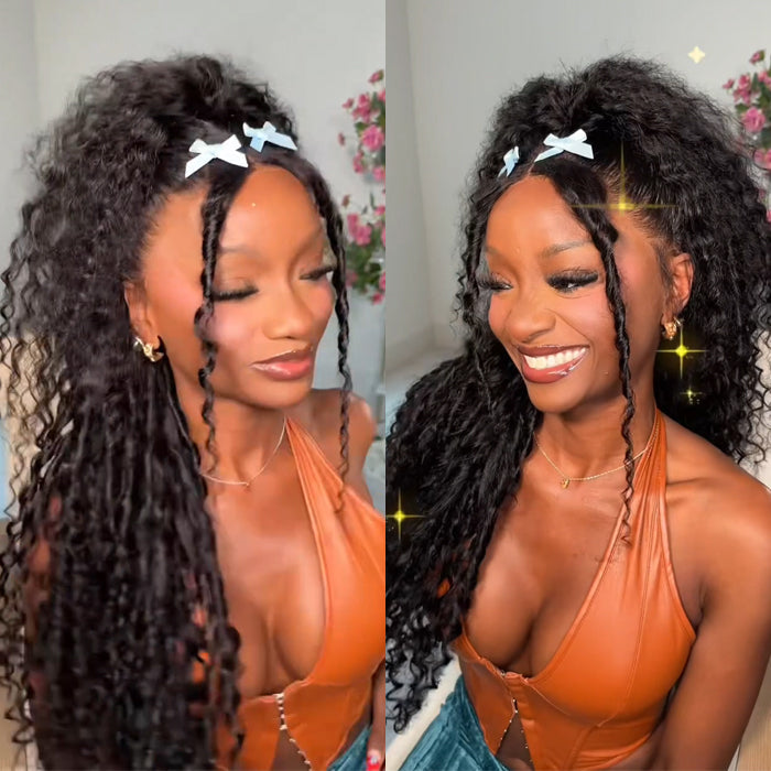 Luxury Coily Deep Curly Glueless 8x5 Closure HD Lace Wigs Double Drawn Human Hair Wigs