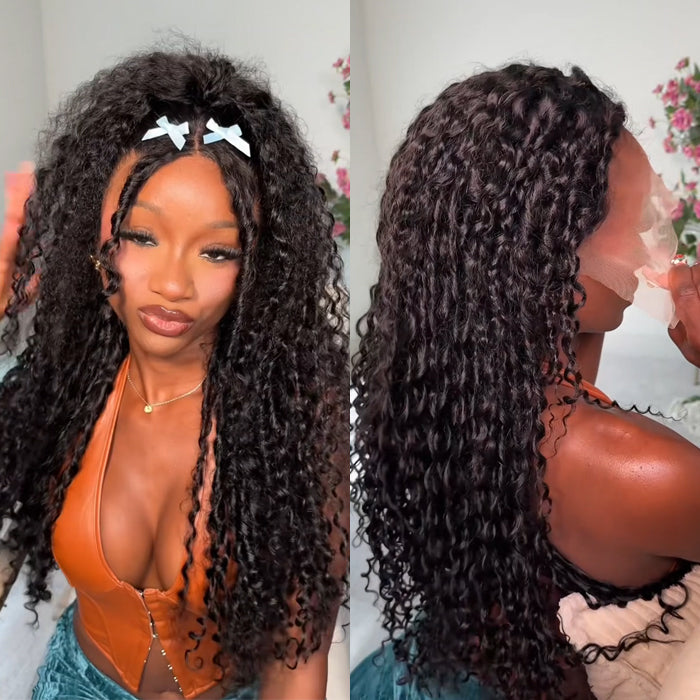 Luxury Coily Deep Curly Glueless 8x5 Closure HD Lace Wigs Double Drawn Human Hair Wigs