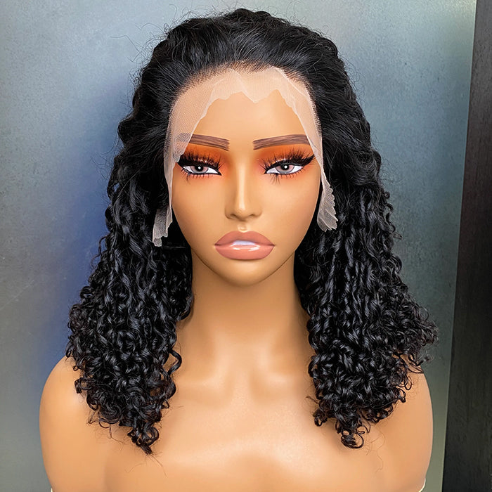 Luxury Coily Deep Curly Glueless 8x5 Closure HD Lace Wigs Double Drawn Human Hair Wigs