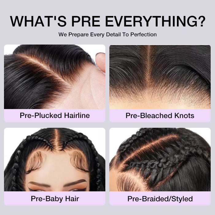 Butterfly Braids Wig Deep Wave 13x6 HD Lace Frontal Wig Pre Styled Pre Plucked