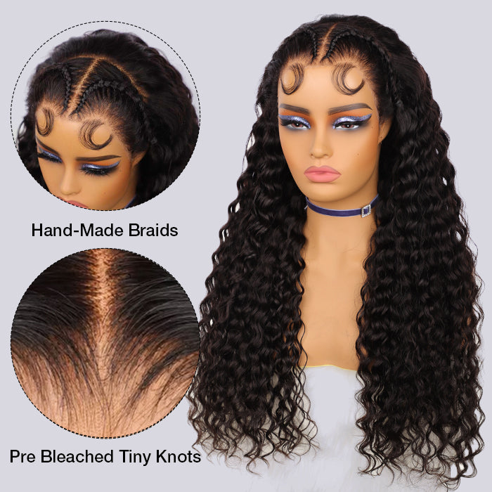 Butterfly Braids Wig Deep Wave 13x6 HD Lace Frontal Wig Pre Styled Pre Plucked