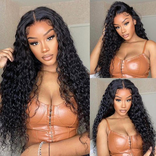 Deep Wave 8x5 HD Glueless Lace Wig Pre-Cut Pre Plucked Pre Bleached Wear Go Easy Wig Ship In 24H