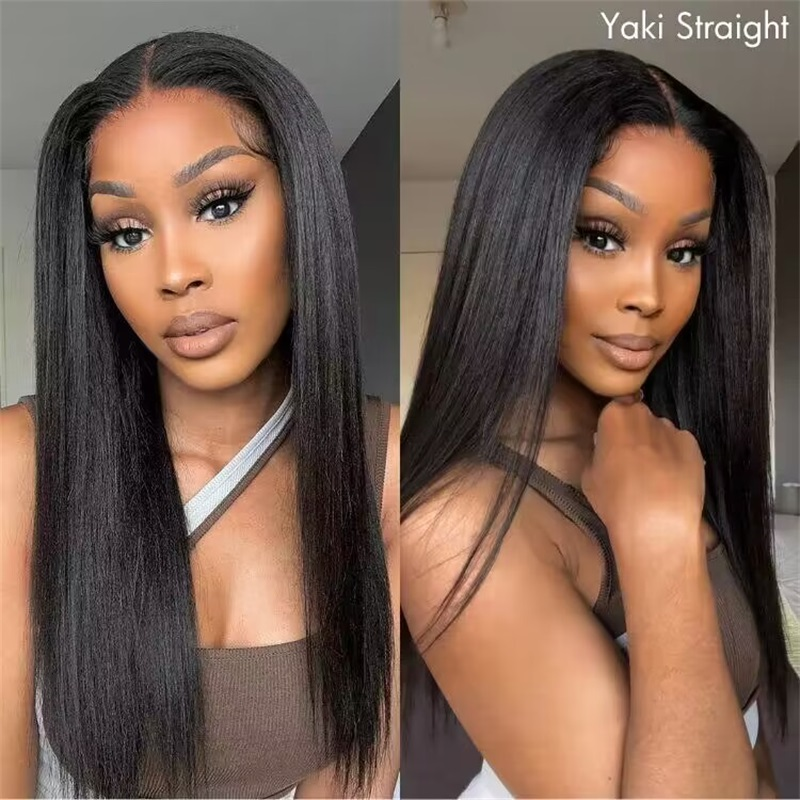13x4 Lace Frontal Yaki Straight Pre Cut & Pre-Plucked Real Ear To Ear Pre-All Glueless Wig