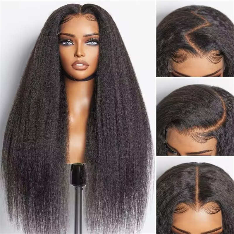 13x4 Lace Frontal Yaki Straight Pre Cut & Pre-Plucked Real Ear To Ear Pre-All Glueless Wig