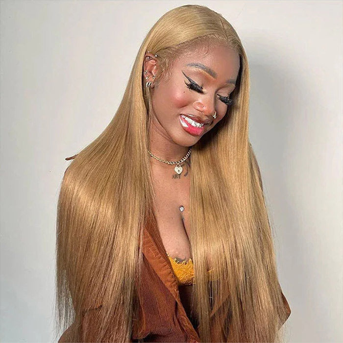 #27 Honey Blonde Straight/Body Wave Upgrade 8x5 Pre Cut HD Lace Ready & Go Glueless Human Hair Wigs