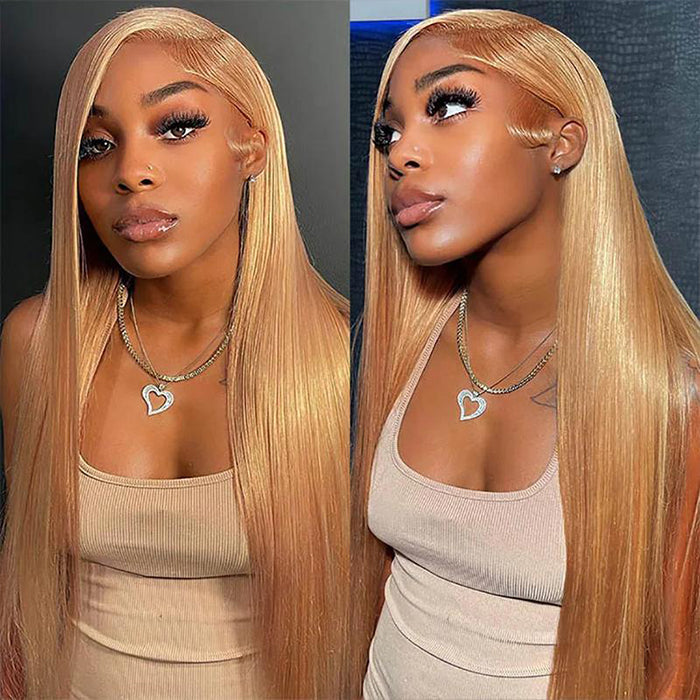 #27 Honey Blonde Straight/Body Wave Upgrade 8x5 Pre Cut HD Lace Ready & Go Glueless Human Hair Wigs