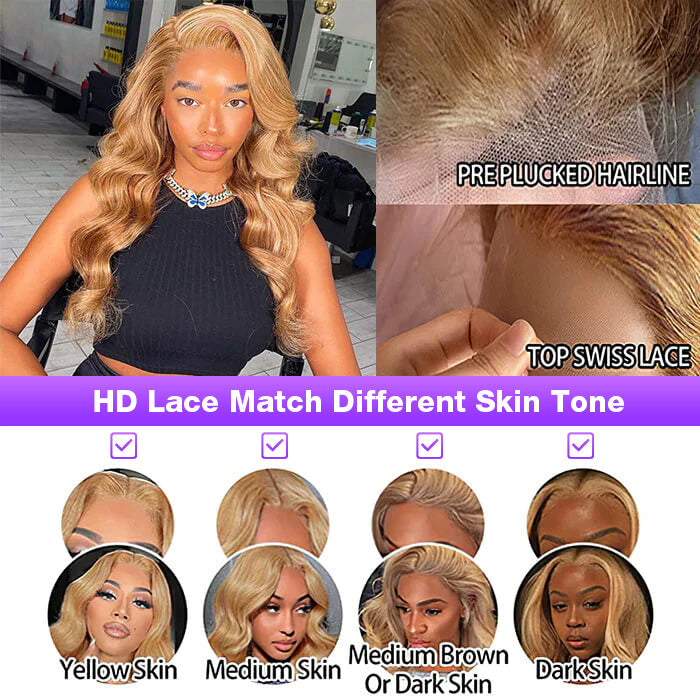 #27 Colored Lace Front Wigs For Women 13*4 HD Lace Straight & Body Wave Human Hair Wigs