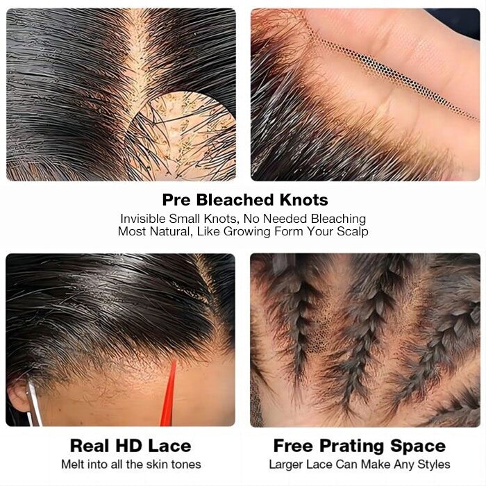 Deep Wave 8x5 HD Glueless Lace Wig Pre-Cut Pre Plucked Pre Bleached Wear Go Easy Wig Ship In 24H