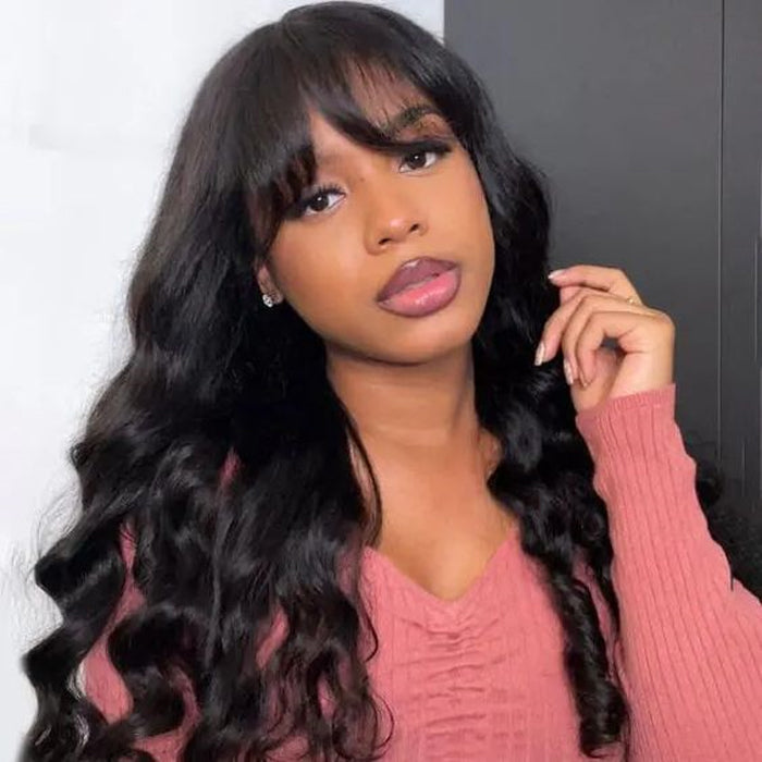 2Wigs = $199 | Silky Straight & Body Wave Wig With Bangs 8x5 HD Lace Put On And Go Quick & Easy Glueless Wig