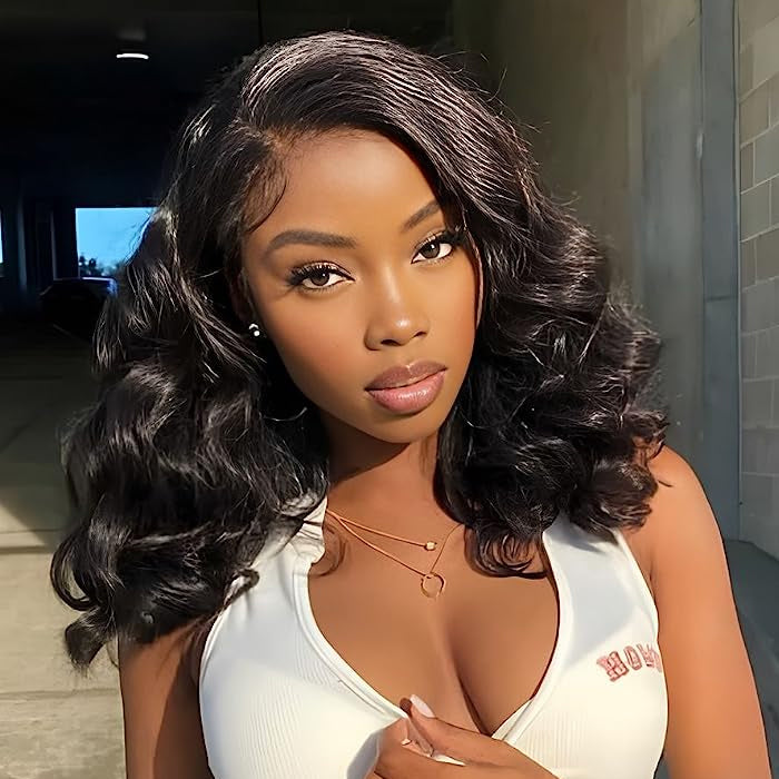 14 Inch Body Wave Short bob Wigs 5x5 Lace Closure Wigs Human Hair 100% Real Human Hair Wig