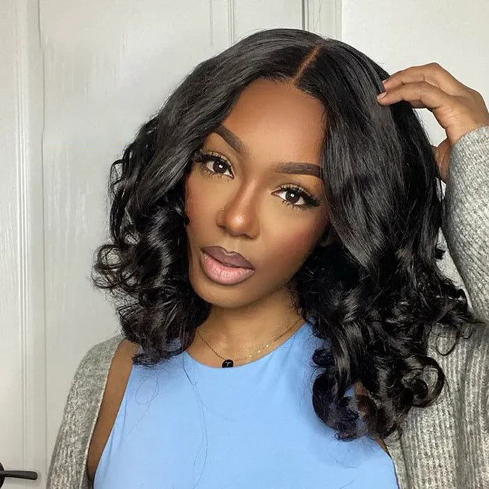 14 Inch Body Wave Short bob Wigs 5x5 Lace Closure Wigs Human Hair 100% Real Human Hair Wig
