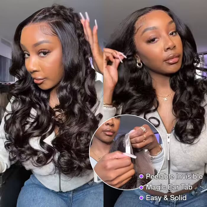3D Body Wave Ear to Ear 13x6 Lace Frontal Wig Pre Plucked Pre Bleached Pre Cut Gluless Wig