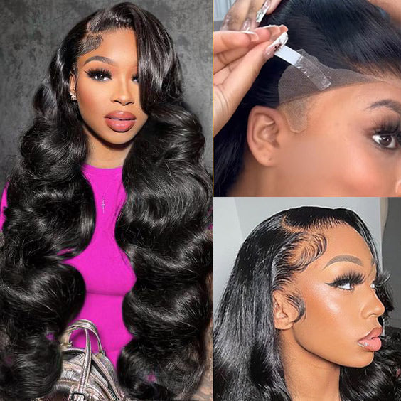 3D Body Wave Ear to Ear 13x6 Lace Frontal Wig Pre Plucked Pre Bleached Pre Cut Gluless Wig