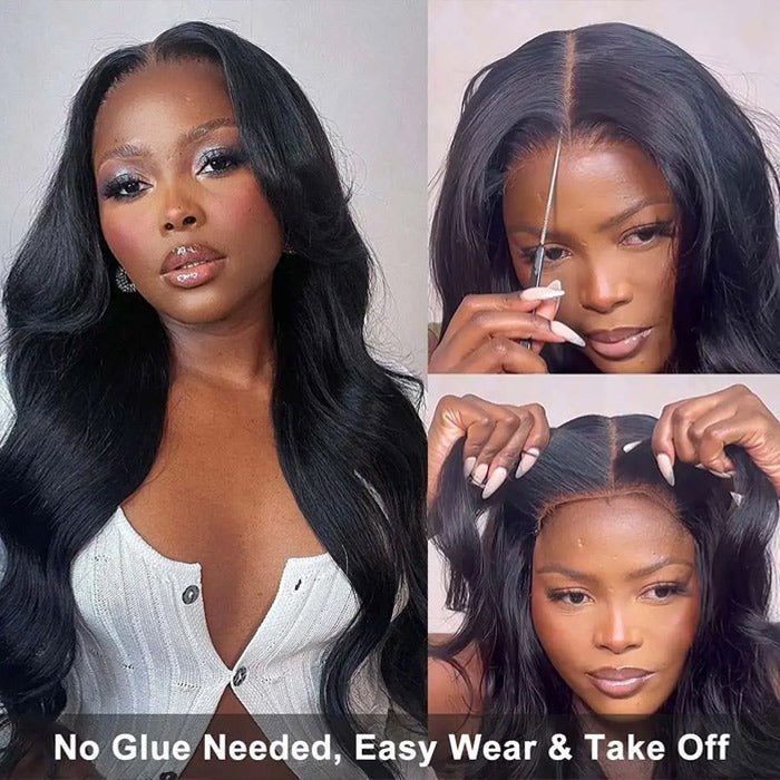 Body Wave Wigs 4x4 HD Invisible Lace Closure Wigs Pre Plucked Glueless Human Hair Wigs