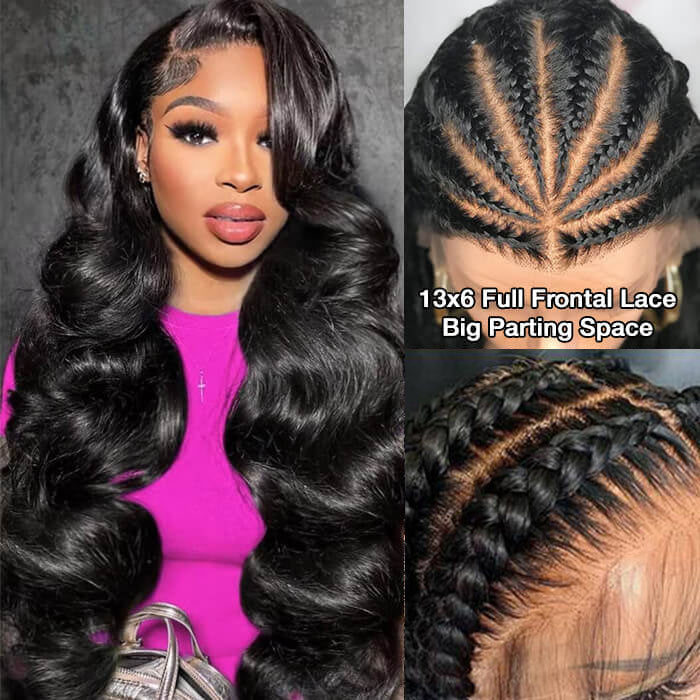 Drawstring Glueless Wig HD Lace Body Wave 13x6 Full Lace Frontal Wigs Friendly To All Heads