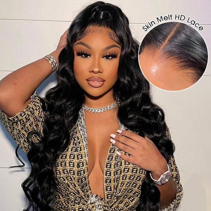 Drawstring Glueless Wig HD Lace Body Wave 13x6 Full Lace Frontal Wigs Friendly To All Heads