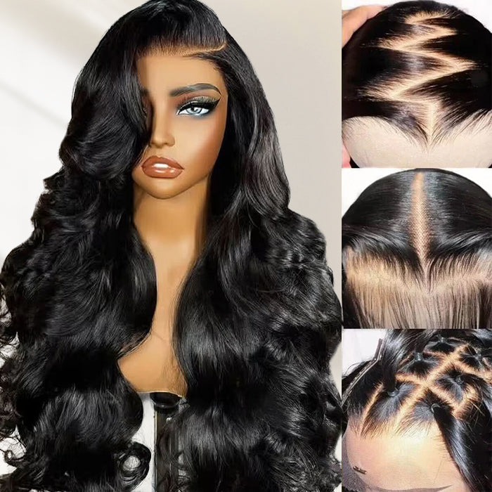 Drawstring Glueless Wig HD Lace Body Wave 13x6 Full Lace Frontal Wigs Friendly To All Heads
