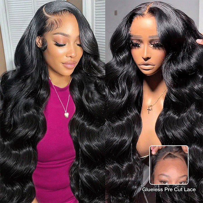 Drawstring Glueless Wig HD Lace Body Wave 13x6 Full Lace Frontal Wigs Friendly To All Heads