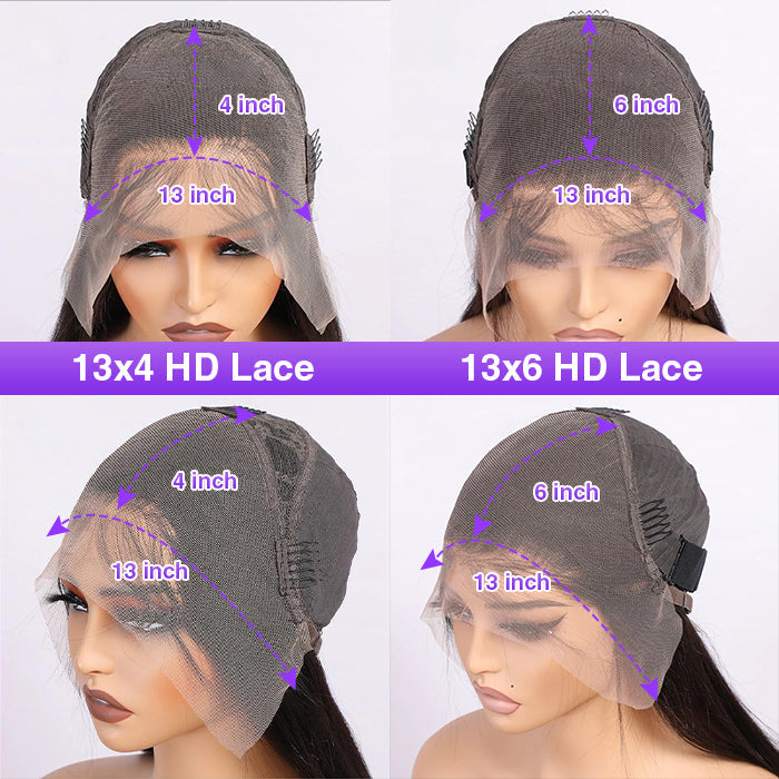 Glueless HD Lace Curly Human Hair Wig Pre Plucked 13x4 Lace Front Wigs For Women