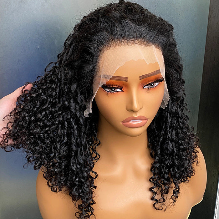 Luxury Coily Deep Curly Glueless 13x6 Frontal HD Lace Wigs Double Drawn Human Hair Wigs