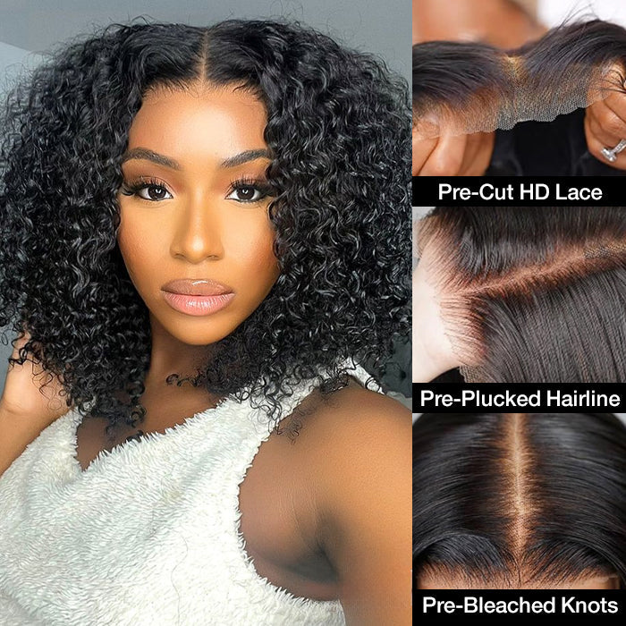 3 Wigs Set  | 8x5 Pre Cut Lace Glueless Curly Wig & Glueless Curly Short Bob Wigs & Straight 5x5 HD Lace Short Bob Wig