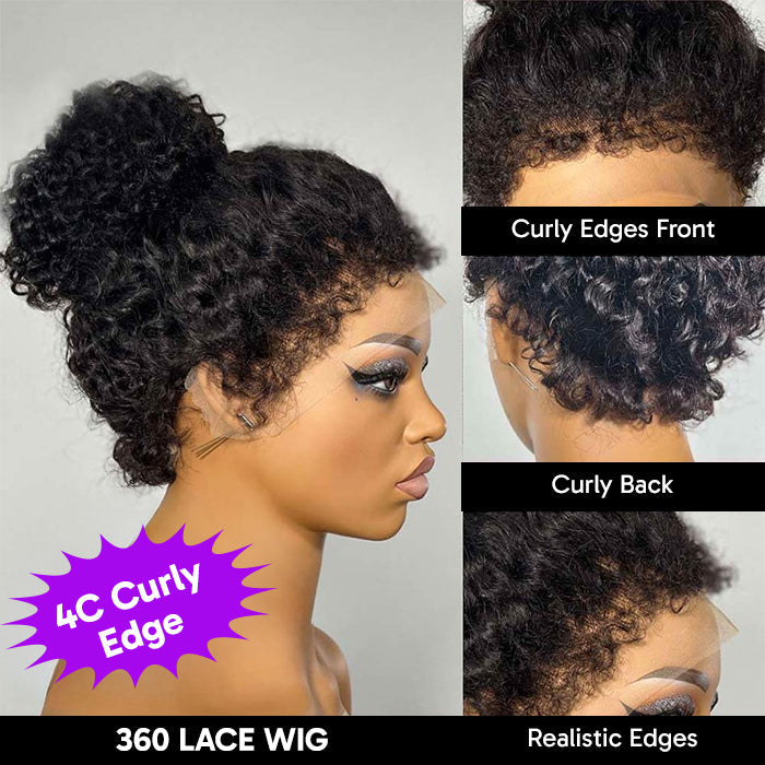 4C Edges Hairline Wig Deep Wave 8x5/13x6 HD Lace Front Wigs Human Hair With Curly Baby Hair Realistic Hairline