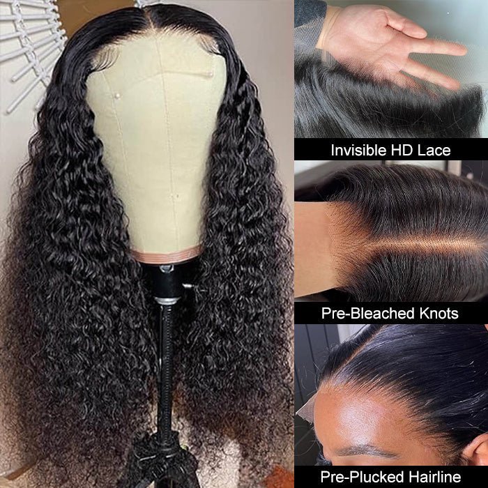 Curly Hair 5x5 HD Lace Closure Wig 100% Virgin Human Hair Wigs Pre Plucked Hairline Glueless Wig