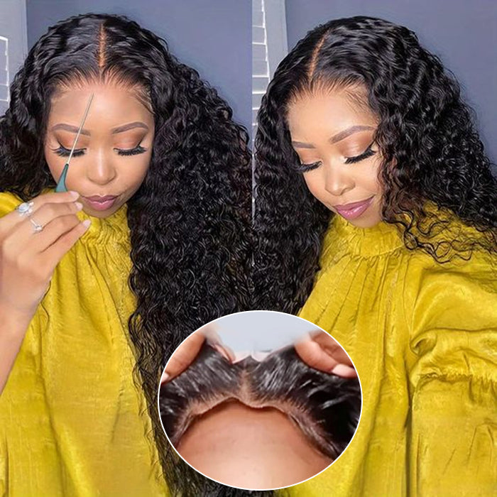 Curly Hair 4x4 HD Lace Closure Wig Pre Cut & Plucked & Bleached Put on go® Glueless Wig