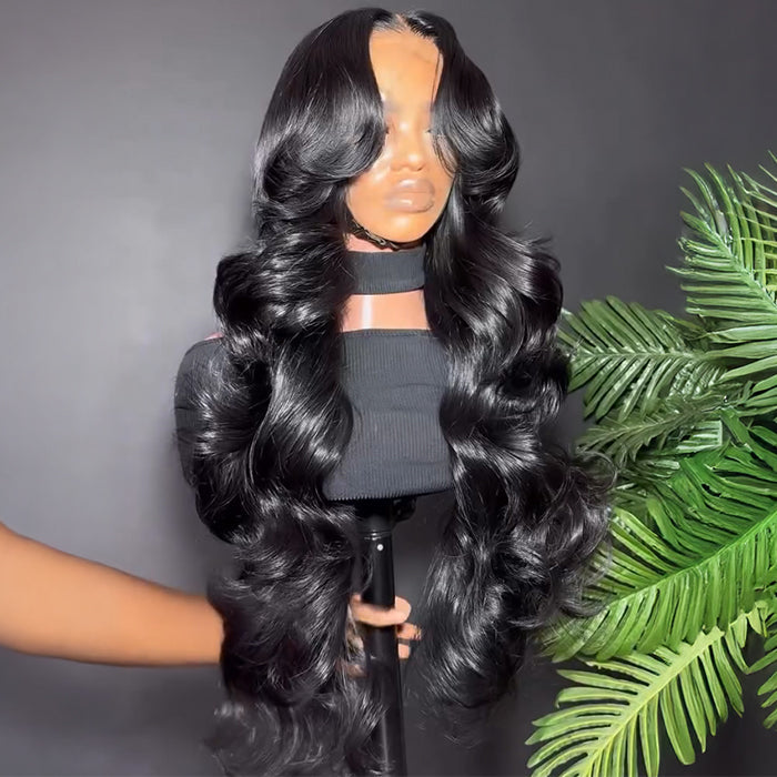 300% Density Face-Framing Curtain Bangs Body Wave Glueless 13x4 HD Lace Front Wigs Human Hair