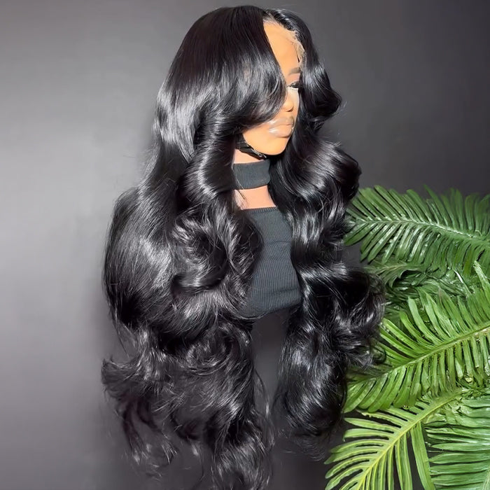 300% Density Face-Framing Curtain Bangs Body Wave Glueless 13x4 HD Lace Front Wigs Human Hair