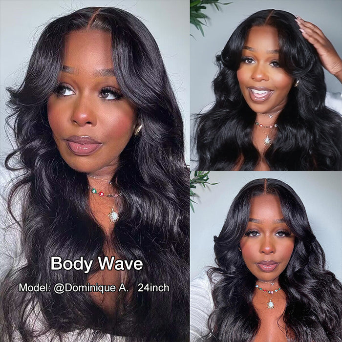 Curtain Bangs Body Wave Glueless  8x5/13x4 HD Lace Wig Human Hair Wig With Layers Ship in 24H