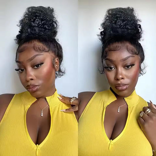 Deep Wave Invisi-String Snug Fit for 360 Skin Lace Frontal Pre-cut & Pre-bleached Human Hair Wig For Women