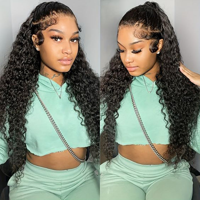 Deep Wave 4x4 HD Lace Closure Wig Pre Cut & Plucked & Bleached Put on go® Glueless Wig Beginner Friendly