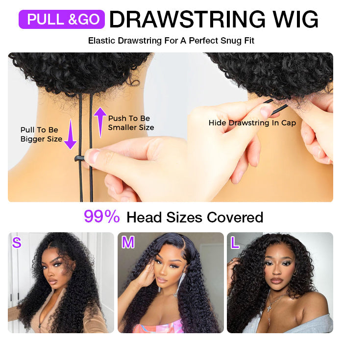Glueless Curly Wigs 13x6 HD Lace Front Wig Pre Plucked and Bleached Human Hair Wigs For Women